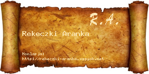 Rekeczki Aranka névjegykártya