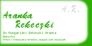 aranka rekeczki business card